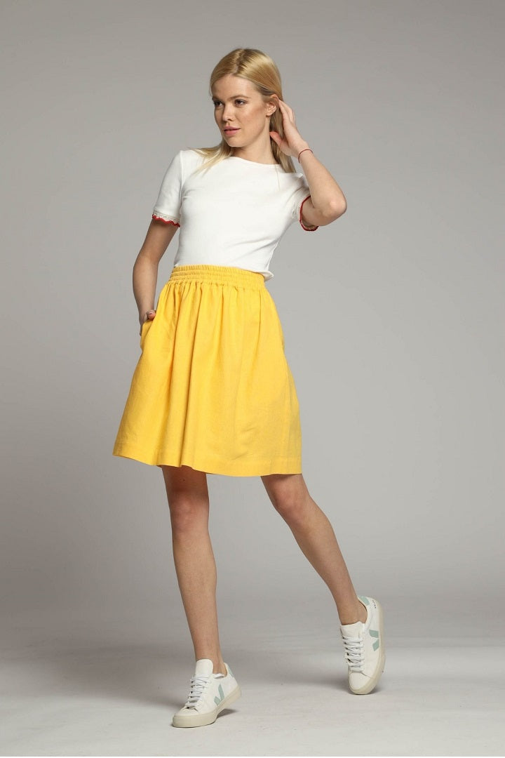 Floaty short linen skirt